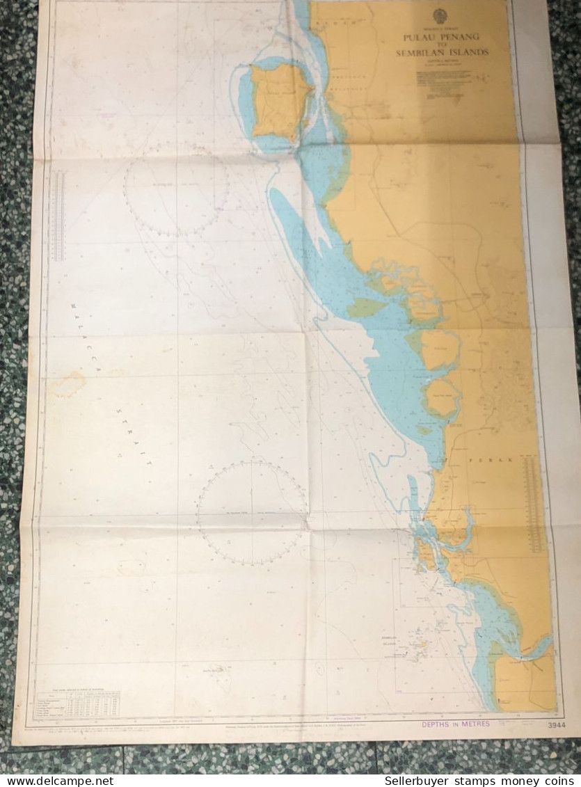 World Maps Old-malacca Strart Malau Penang Sembilan Islands 1969 Before 1975-1 Pcs - Mapas Topográficas