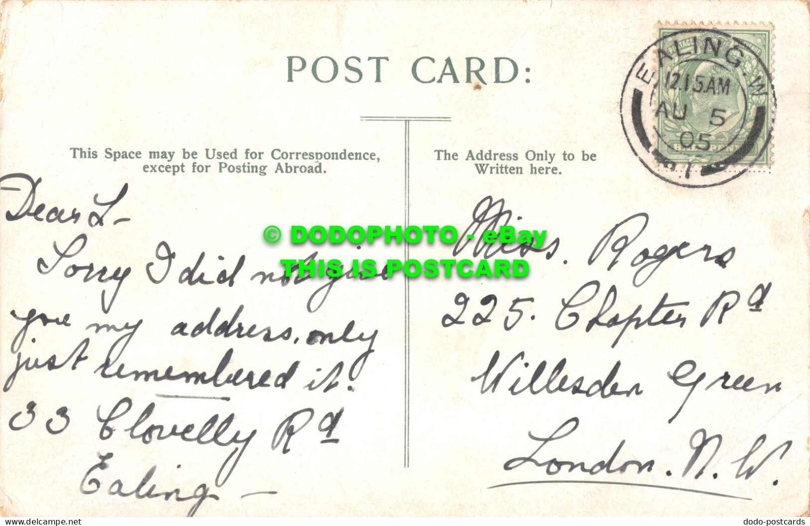 R500532 London. Bank Of England. Postcard. 1905 - Other & Unclassified