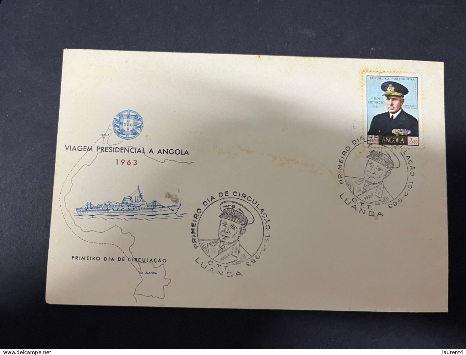 17-5-2024 (5 Z 24) ANGOLA FDC - Ship & Presidential Voyage - 1969 - Angola