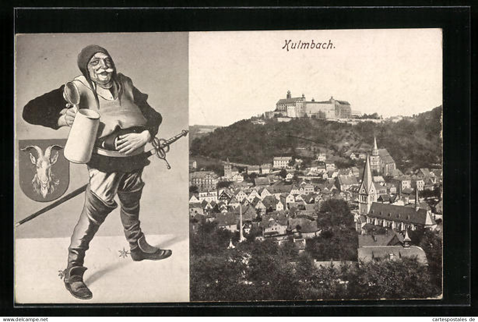 AK Kulmbach, Ortsansicht, Figur Mit Bierkrug  - Kulmbach