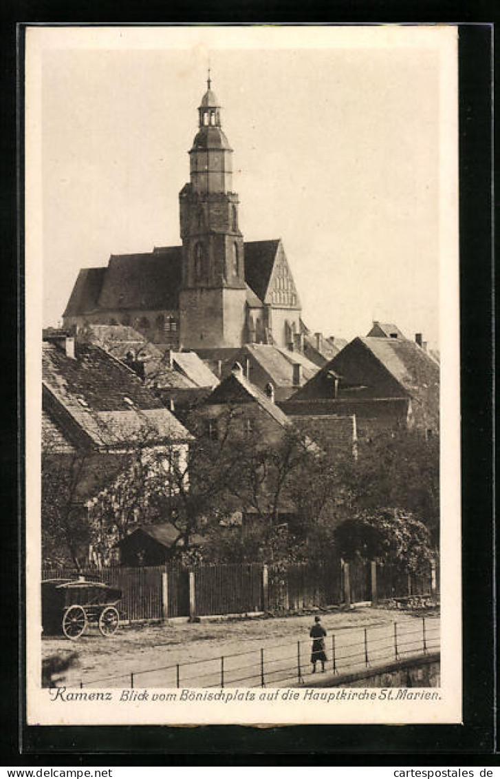 AK Kamenz, Blick Vom Bönischplatz Auf Die Hauptkirche St. Marien  - Kamenz