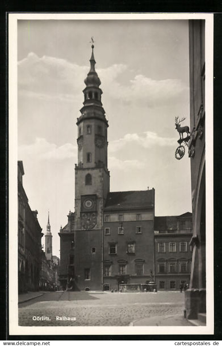 AK Görlitz, Rathaus Mit Brunnen  - Goerlitz