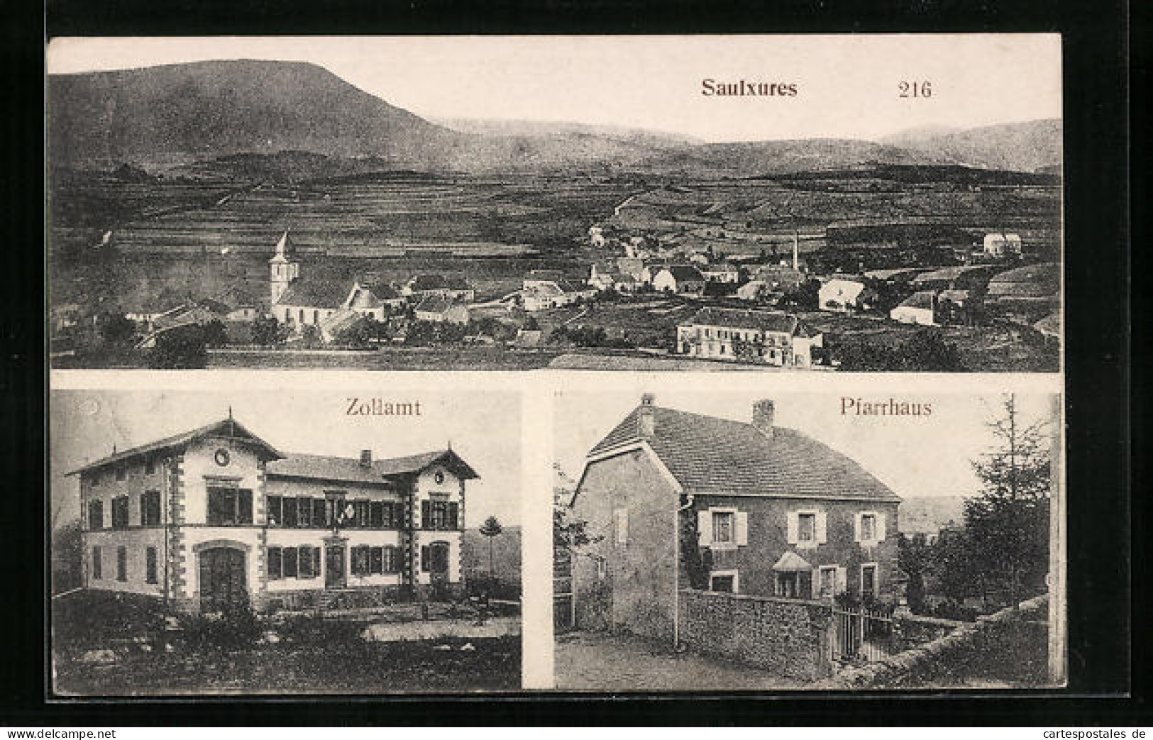 CPA Saulxures, Zollamt, Pfarrhaus, Vue Générale  - Sonstige & Ohne Zuordnung