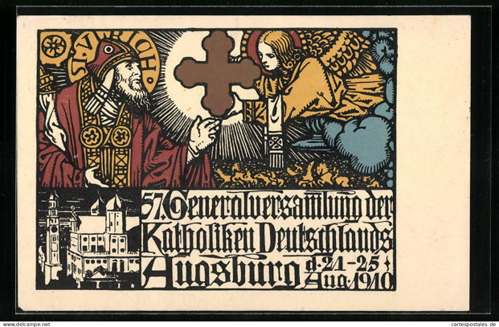 AK Augsburg, 57. Generalversammlung Der KAtholiken Deutschlands 1910  - Autres & Non Classés