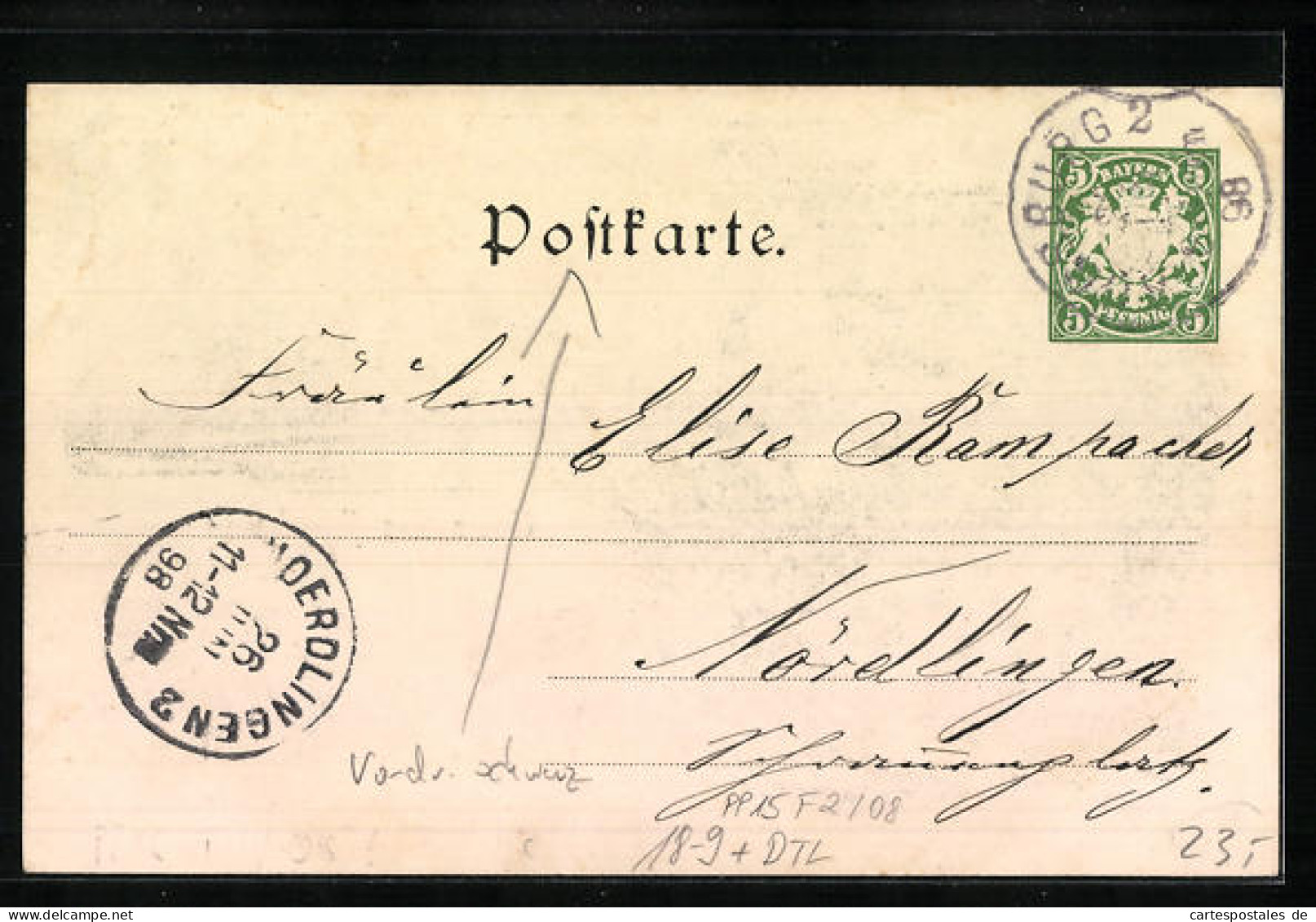AK Augsburg, Ganzsache Bayern PP15F2 /08, Prinz Karl Von Bayern-Kaserne  - Briefkaarten