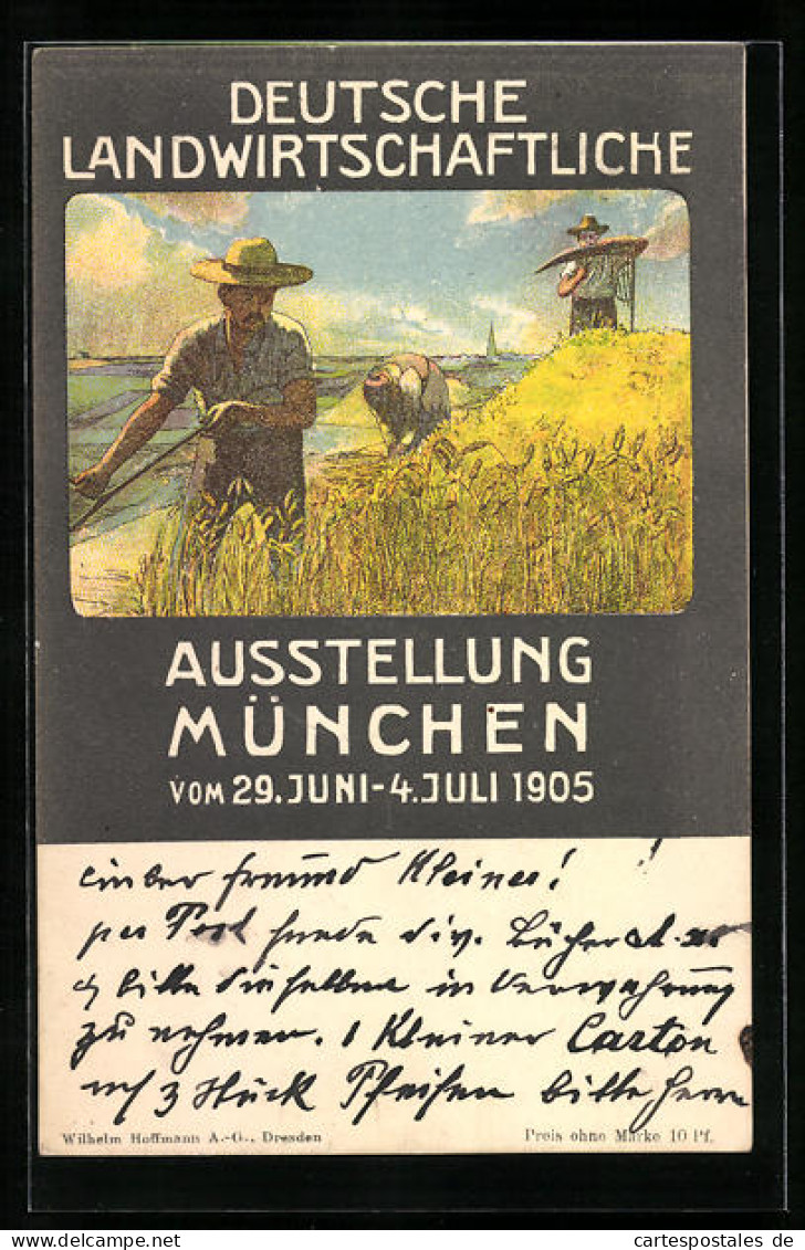 Künstler-AK München, Deutsche Landwirtschaftliche Ausstellung 1905, Bauern Auf Dem Feld  - Expositions