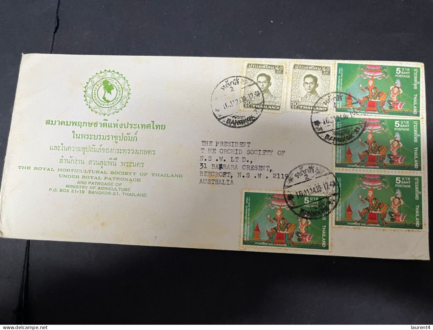 17-5-2024 (5 Z 24) Thailand Letter Posted To Australia - To Orchid Society Of NSW President - Thaïlande