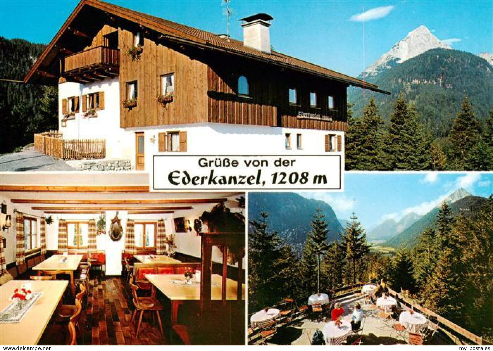 73905194 Ederkanzel 1208m Mittenwald Bayern Gasthof Ederkanzel Gaststube Terrass - Mittenwald