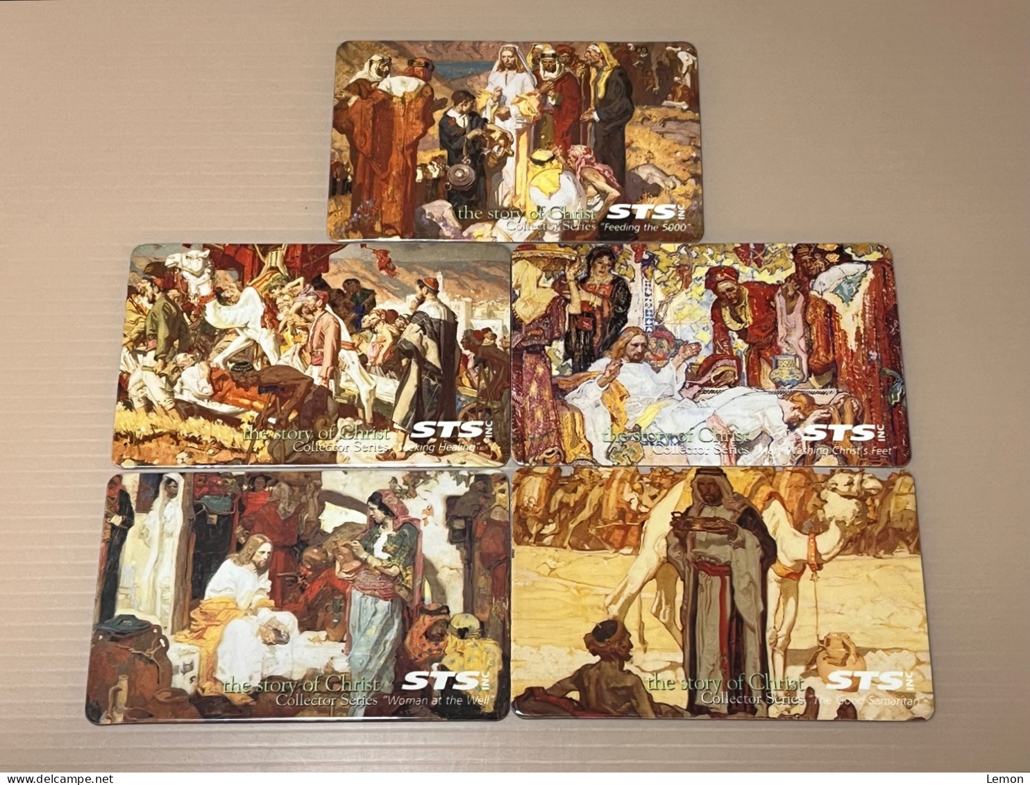 USA UNITED STATES America Prepaid Telecard Phonecard, The Story Of Christ Collector Series, Set Of 5 Mint Cards - Verzamelingen