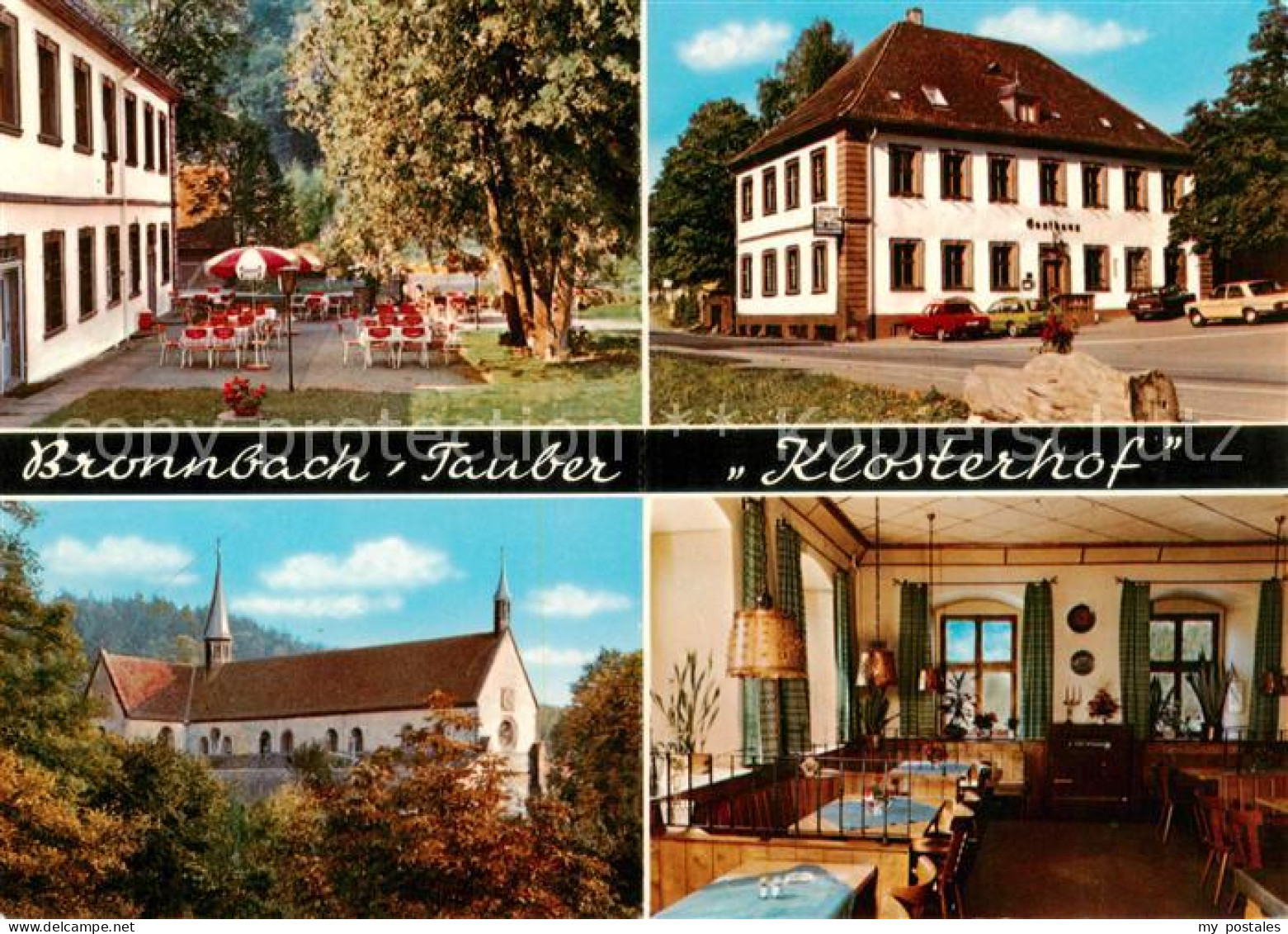 73866149 Bronnbach Gasthaus Und Pension Klosterhof Gastraum Terrasse Kirche Bron - Wertheim