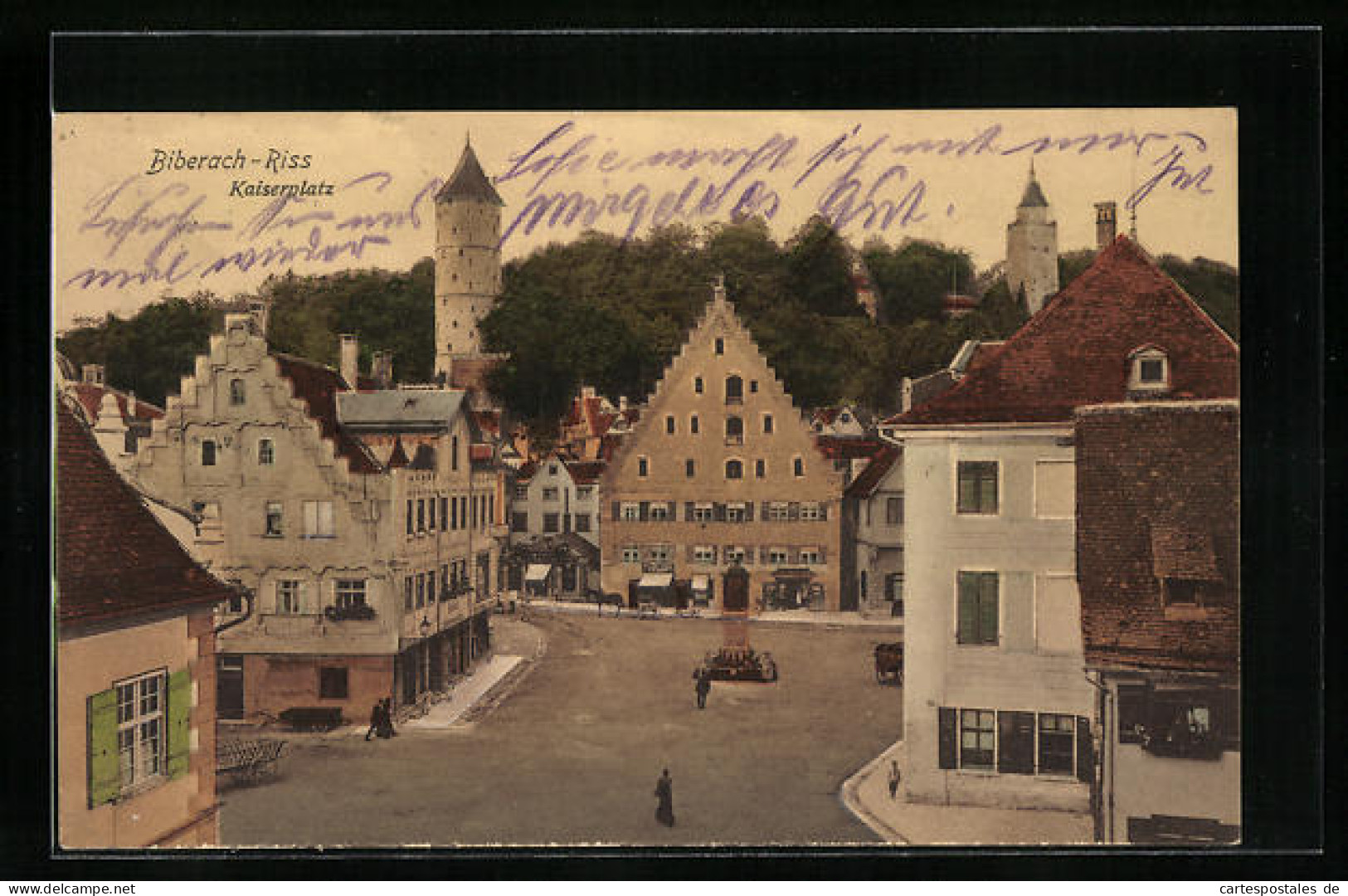 AK Biberach-Riss, Blick Auf Den Kaiserplatz Mit Geschäften  - Biberach