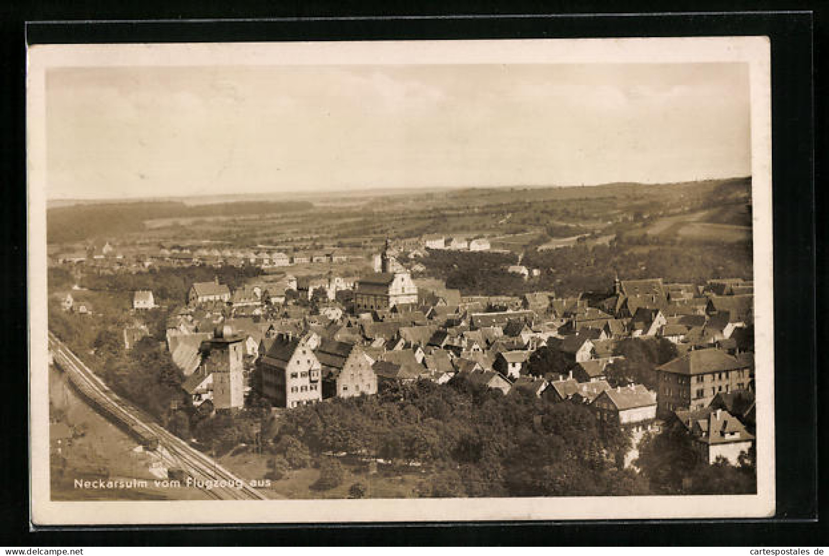 AK Neckarsulm, Blick Auf Die Stadt Vom Flugzeug Aus Gesehen  - Neckarsulm