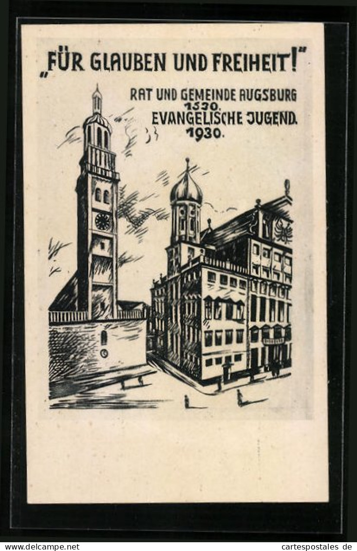 AK Augsburg, Kirche, Rat Und Gemeinde Augsburg, Evangelische Junged 1930  - Augsburg