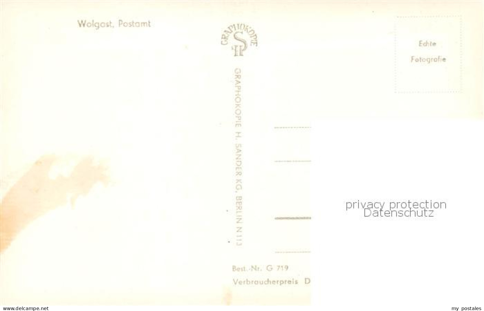 73832239 Wolgast Mecklenburg-Vorpommern Postamt Wolgast - Wolgast