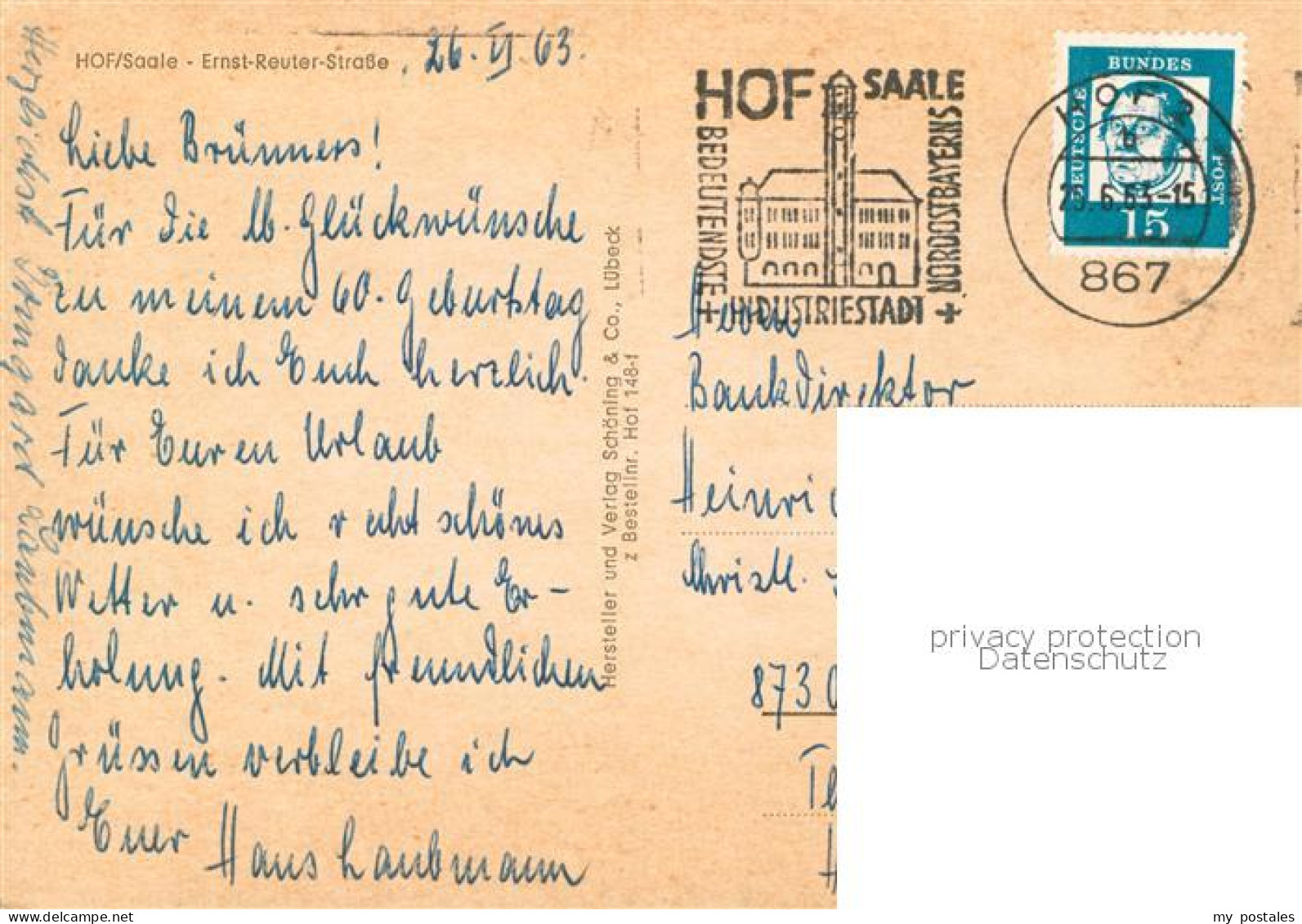 73832138 Hof Saale Ernst Reuter Strasse Hof Saale - Hof