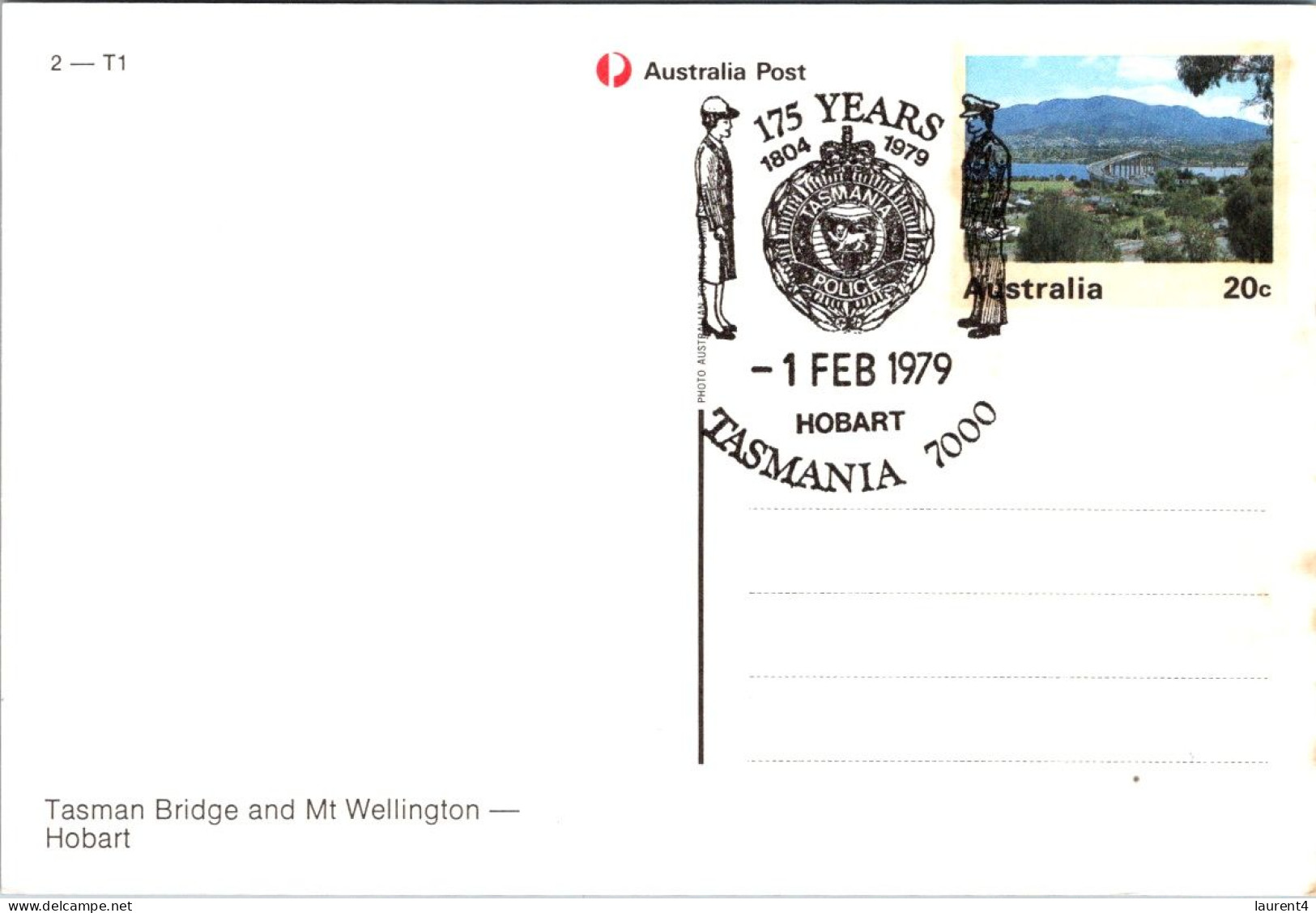 17-5-2024 (5 Z 25) Australia -  (with Special POLICE Postmark) TAS - Tasman Bridge - Bridges