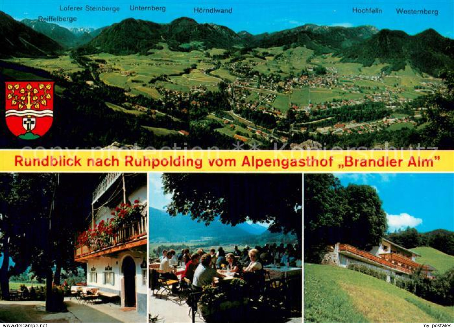 73758092 Ruhpolding Fliegeraufnahme Rundblick M. Alpengasthof Brandler-Alm Ruhpo - Ruhpolding