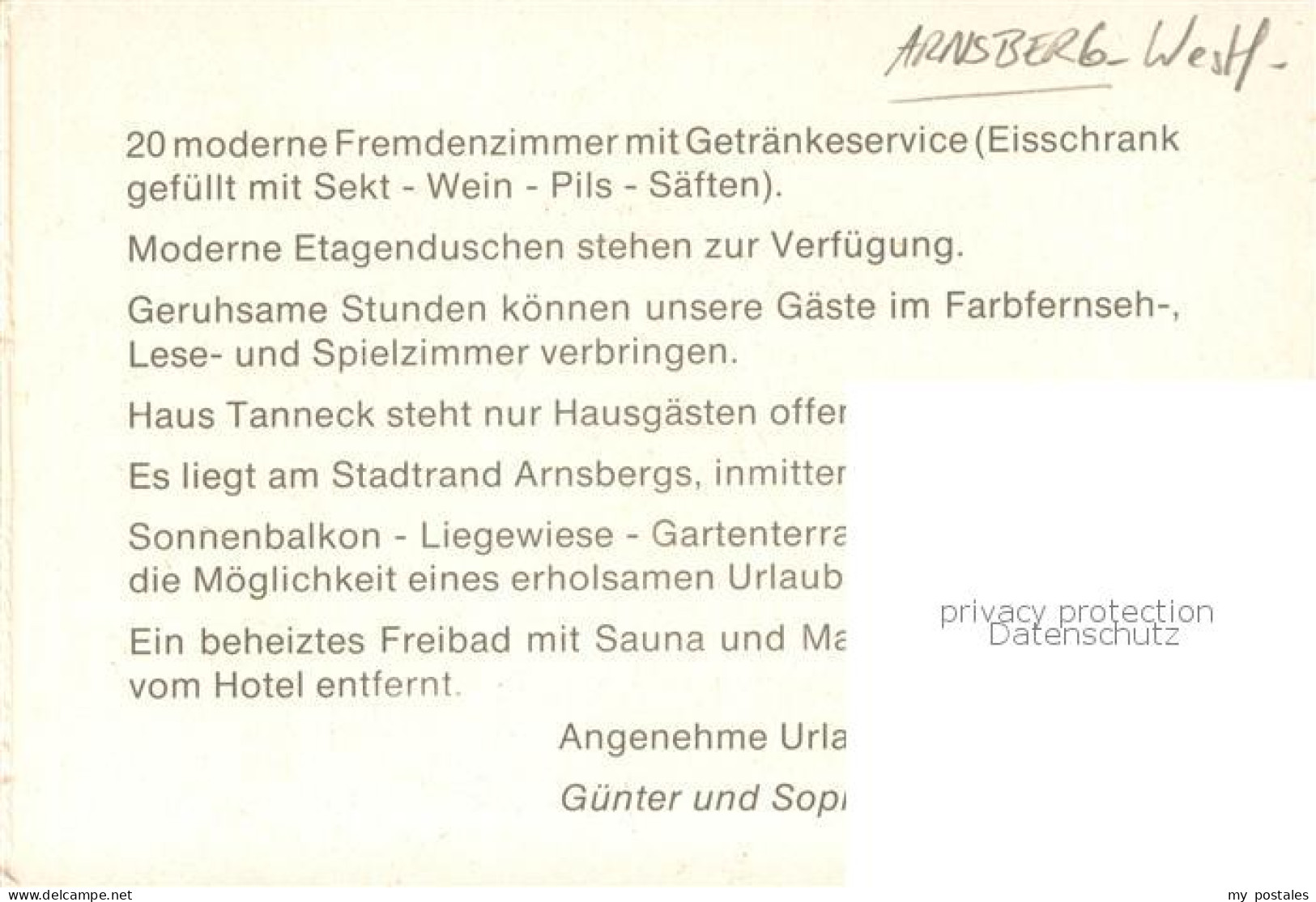 73758043 Arnsberg Westfalen Hotel-Pension Haus Tanneck Arnsberg Westfalen - Arnsberg