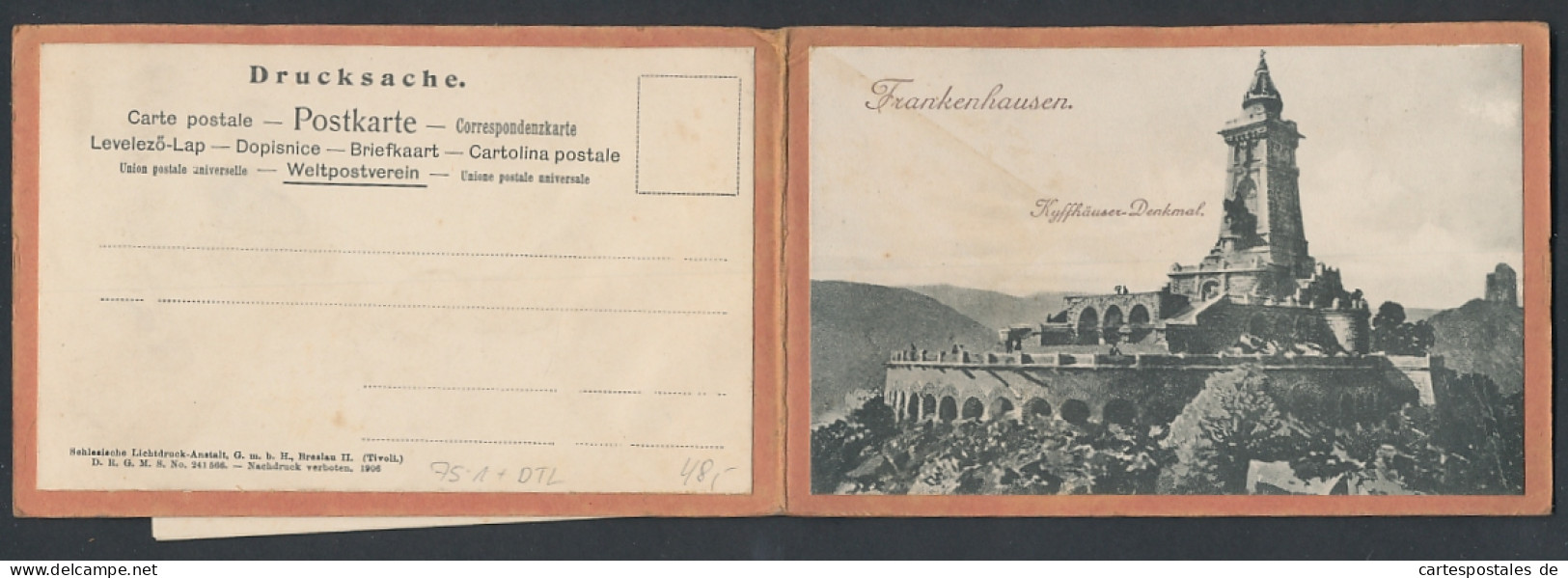 Leporello-AK-Album Frankenhausen, Kyffhäuser-Denkmal, Kinderheilanstalt, Oberes Bad, Barbarossahöhle  - Non Classés