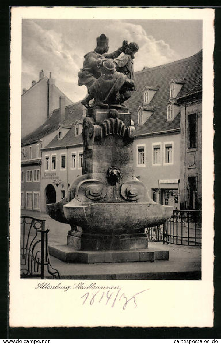 AK Altenburg, Skatbrunnen Mit Hotel Und Friseur  - Altenburg