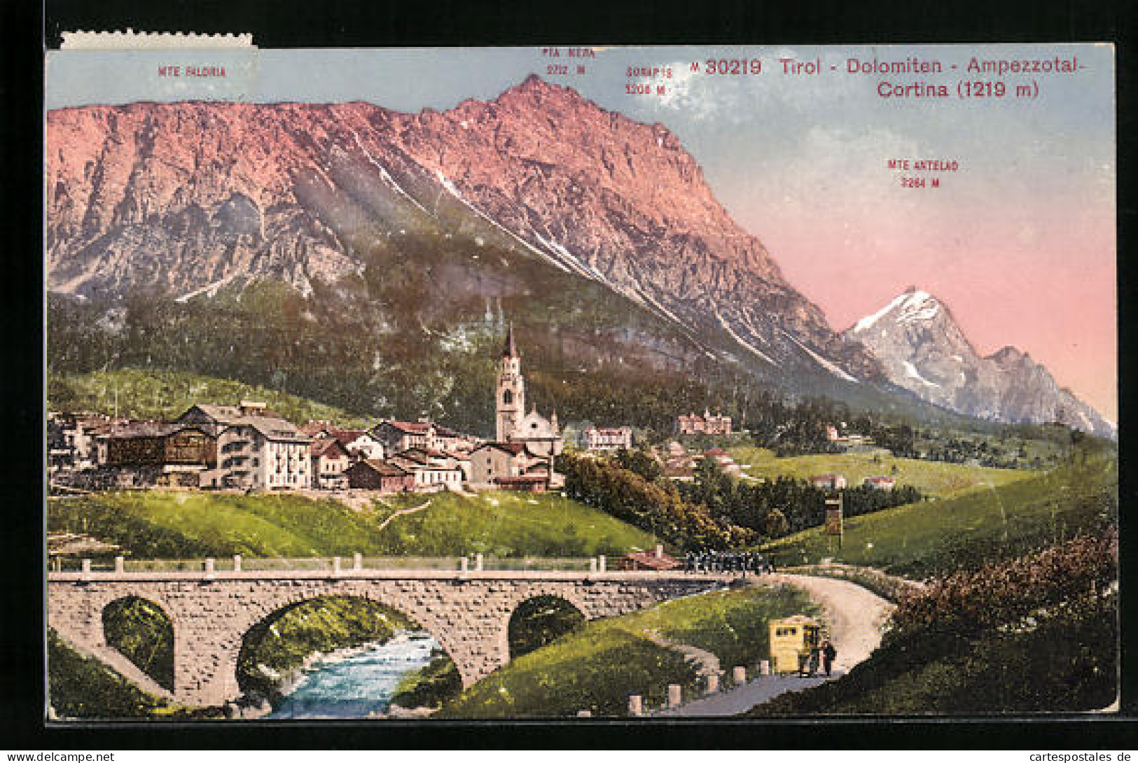 Cartolina Cortina, Ampezzotal Mit Mte Faloria, Pta Nera Und Mte Antelao, Dolomiten  - Sonstige & Ohne Zuordnung