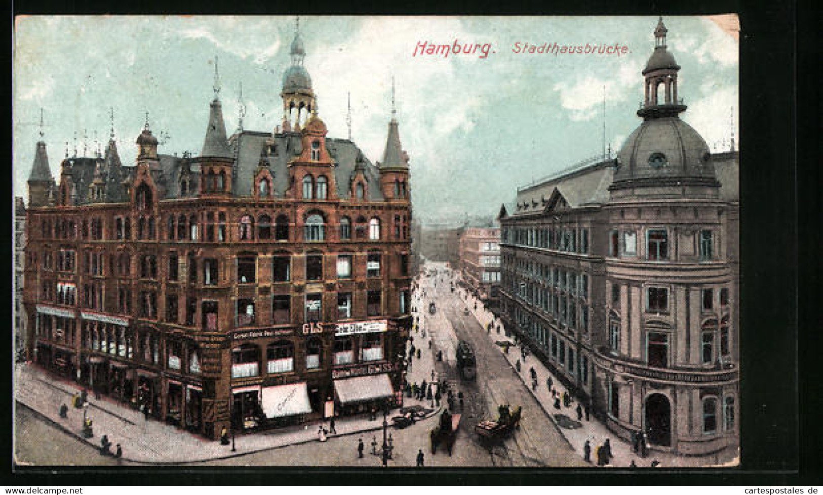 AK Hamburg-Neustadt, Stadthausbrücke Aus Der Vogelschau  - Mitte