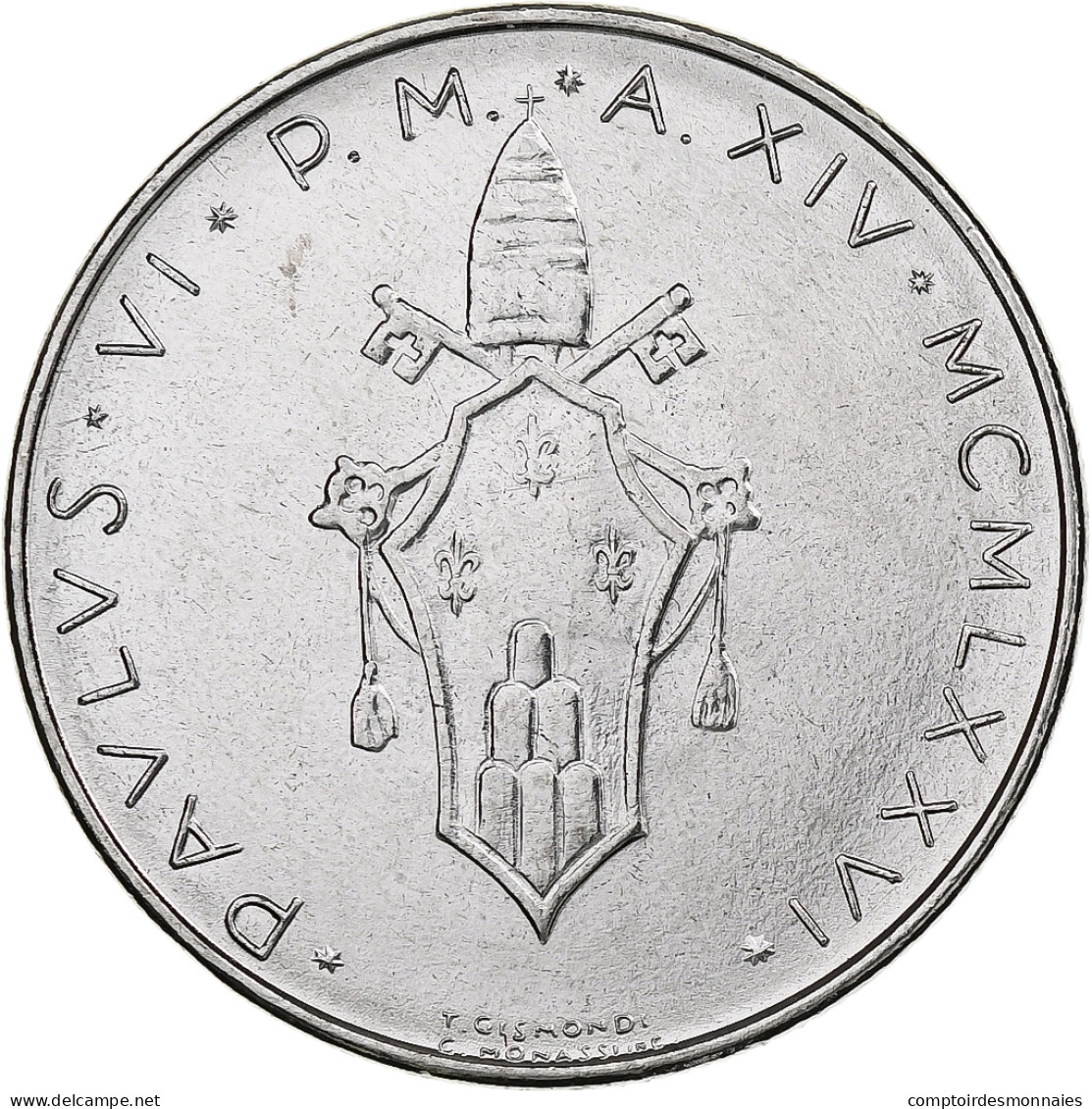 Vatican, Paul VI, 100 Lire, 1976 (Anno XIV), Rome, Acier Inoxydable, SPL+ - Vatikan