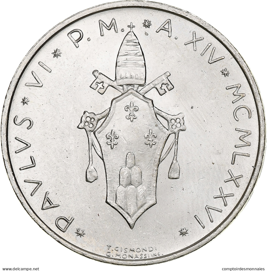 Vatican, Paul VI, 500 Lire, 1976 (Anno XIV), Rome, Argent, SPL+, KM:123 - Vatican