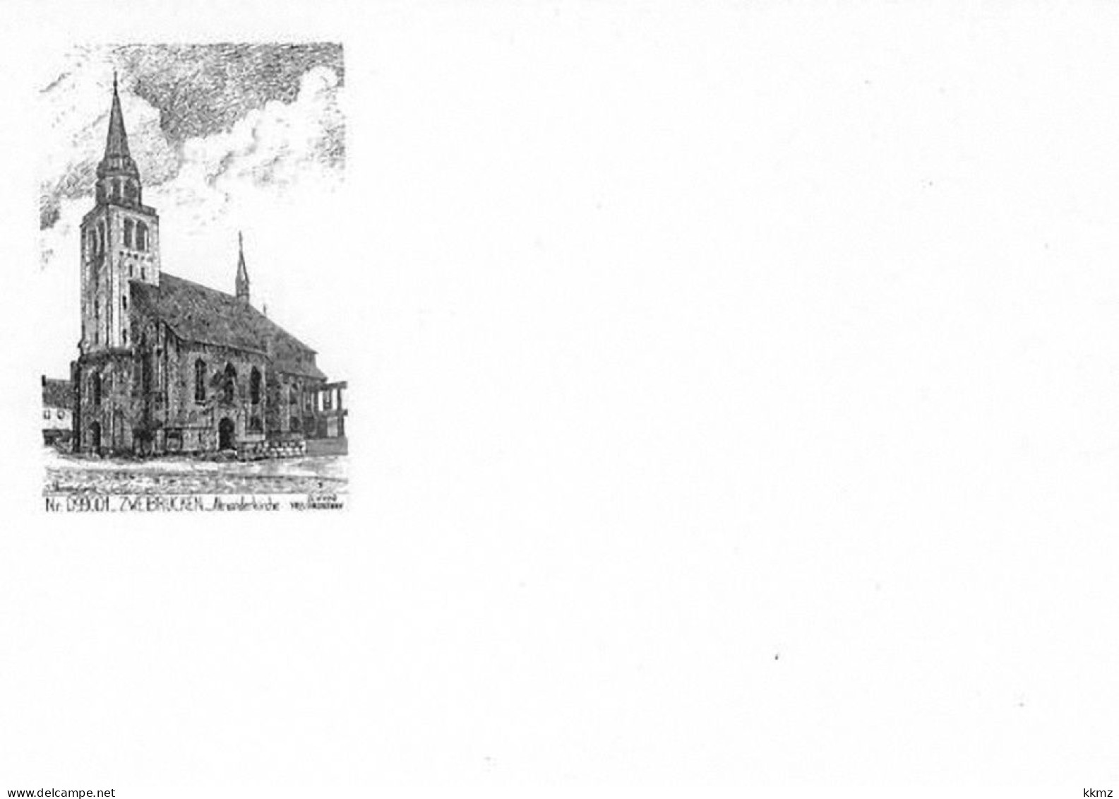 Briefkarte MIT Umschlag Von Zweibrücken Alexanderkirche, Pfalz, Rheinland-Pfalz - Zweibruecken