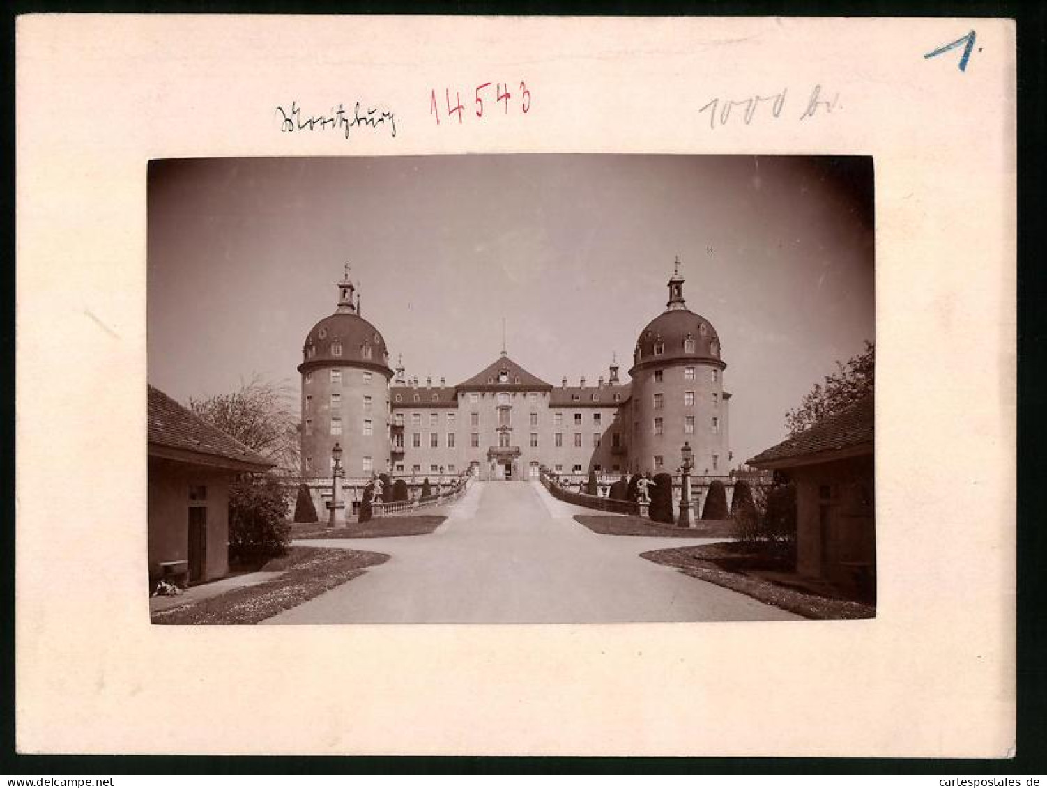 Fotografie Brück & Sohn Meissen, Ansicht Moritzburg, Auffahrt Zum Jagdschloss Moritzburg  - Lieux