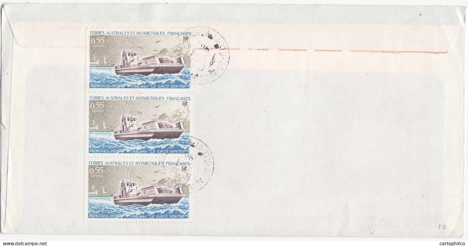 TAAF Lettre Marion Dufresne Alfred Faure Crozet 9 1 1984 Bateau Lady Franklin Pour Argentre Du Plessis - Lettres & Documents