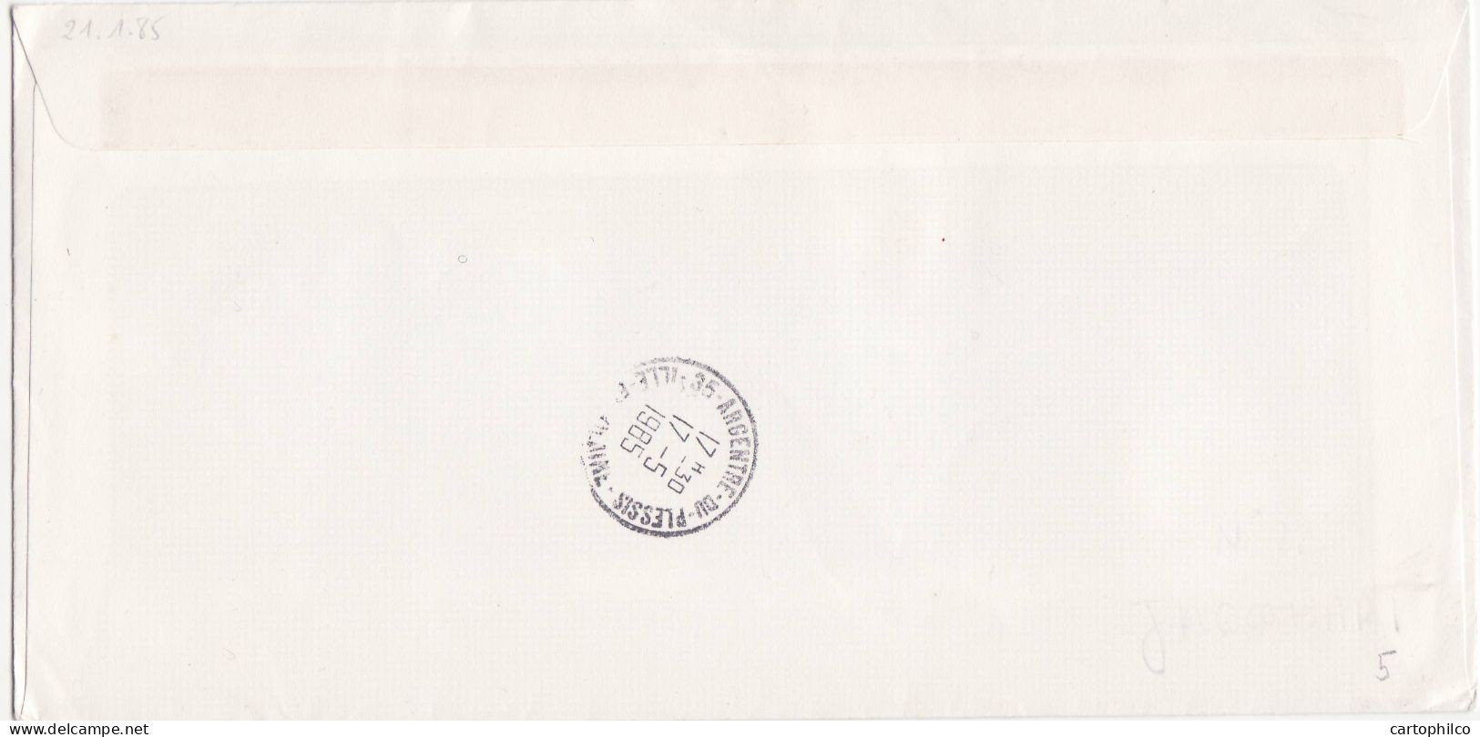 TAAF Lettre Marion Dufresne Oceanographie Port Aux Fran�ais 15 3 1985 Pour Le Pertre - Lettres & Documents