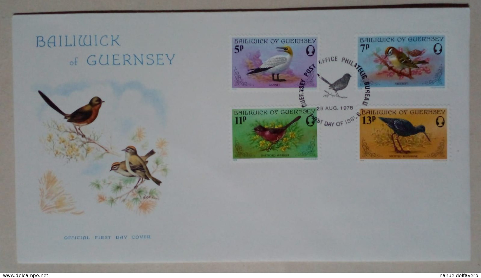 Bailliage De Guernesey - Enveloppe Premier Jour, Thème Oiseaux Indigènes (1978) - Autres & Non Classés