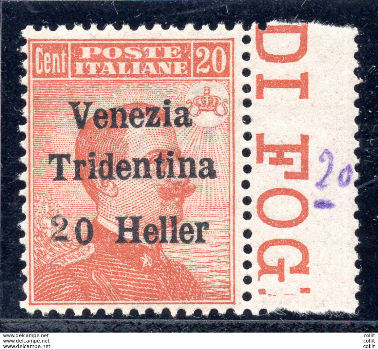 Trentino Alto Adige - Michetti 20 Heller Cifra "2" Stampigliata A Mano - Lokale/autonome Uitgaven