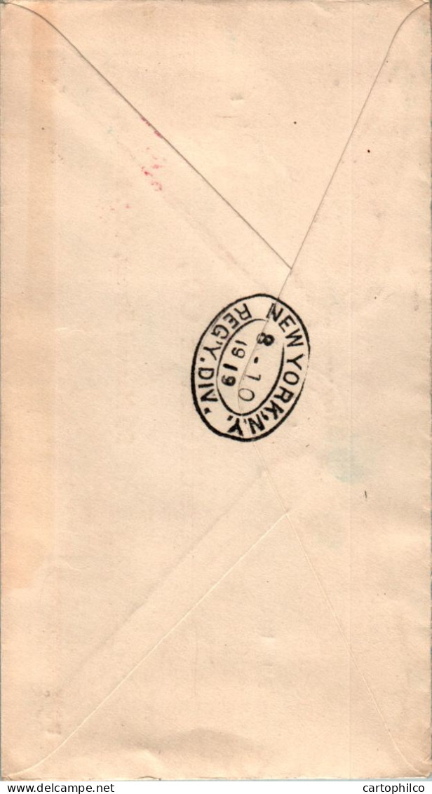 Dominica Cover 2 Blocks Of 4 WAR TAX Cancel For Burger Nassaut Street New York US 1919 - Dominique (...-1978)