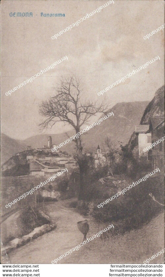 Ae550 Cartolina Gemona Panorama 1916 Provincia Di Udine - Udine