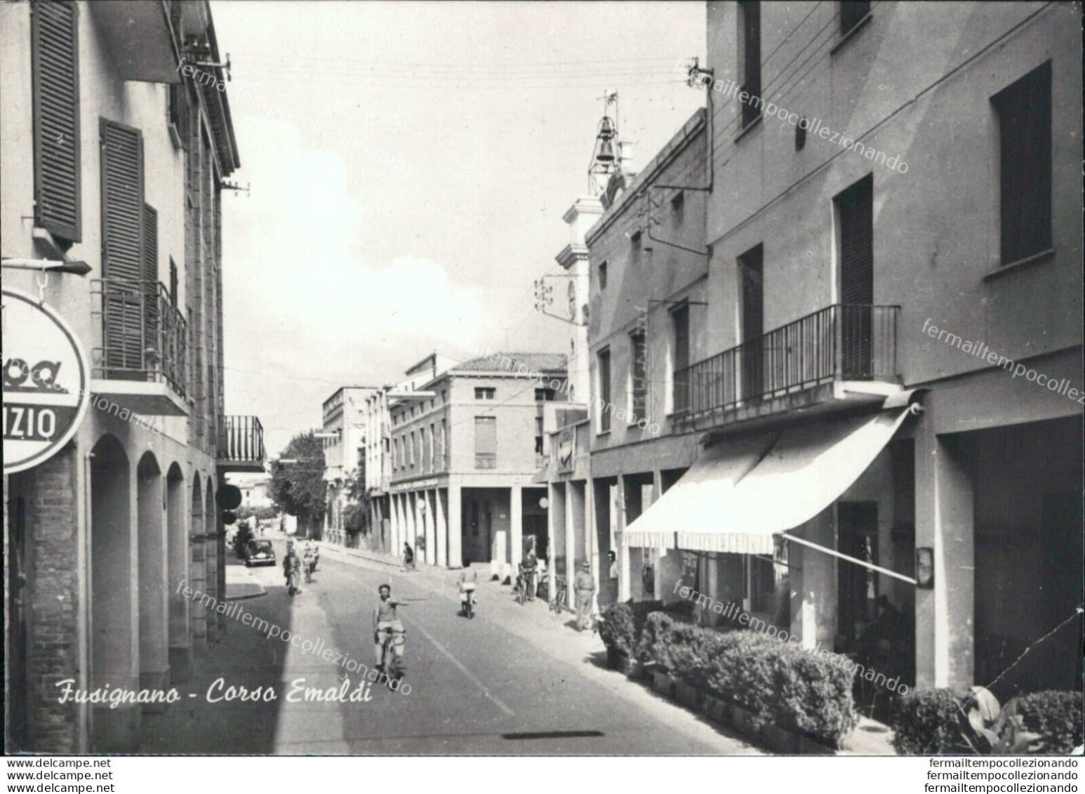 Ar134 Cartolina Fusignano Corso Emaldi Pieghe Provincia Di Ravenna - Ravenna
