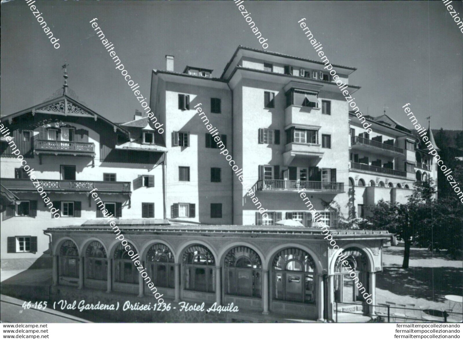 Bm251 Cartolina Val Gardena Ortisei Hotel Aquila Bolzano - Bolzano (Bozen)