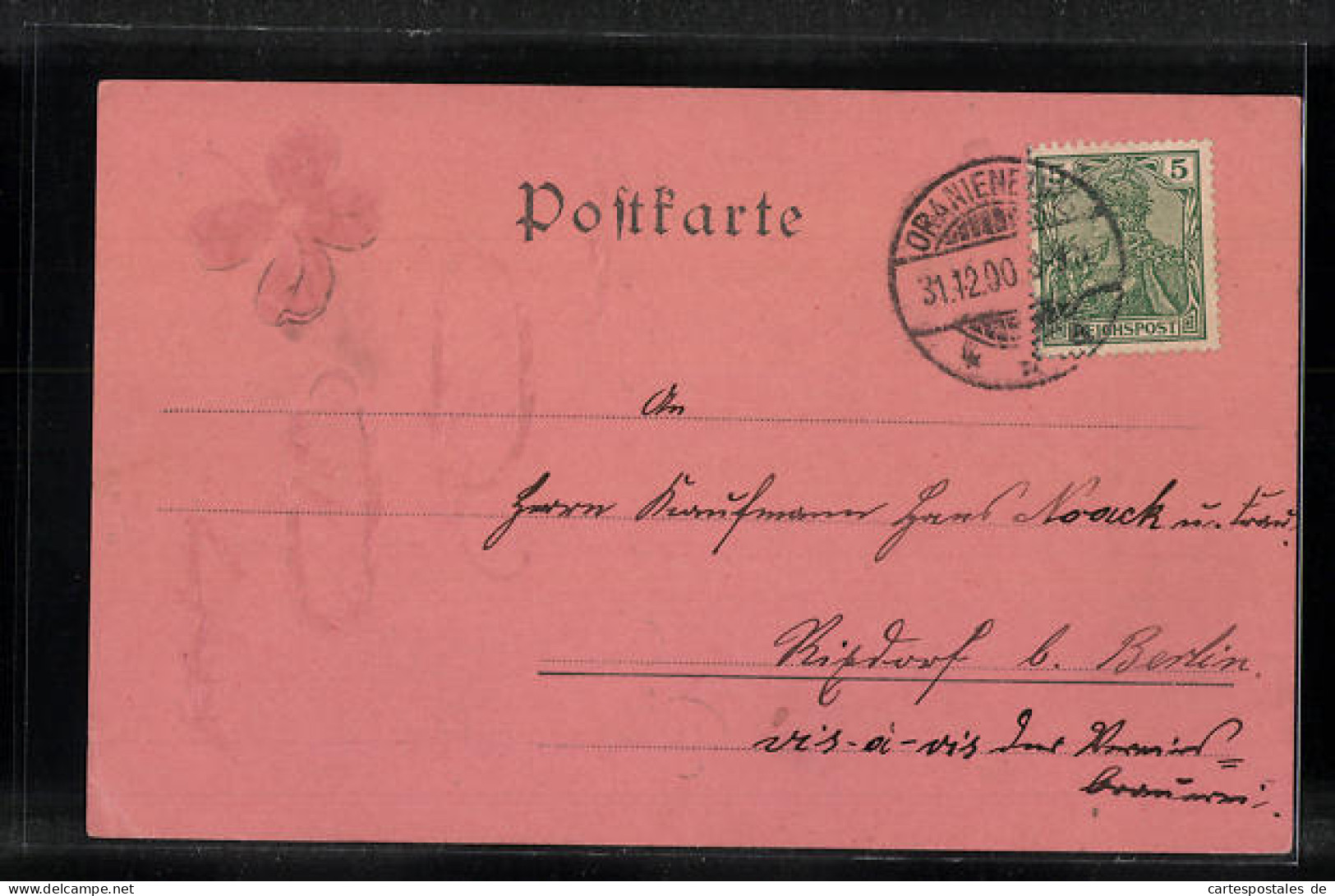 Präge-AK Neujahrgrüsse 1901 Mit Kleeblatt  - Altri & Non Classificati