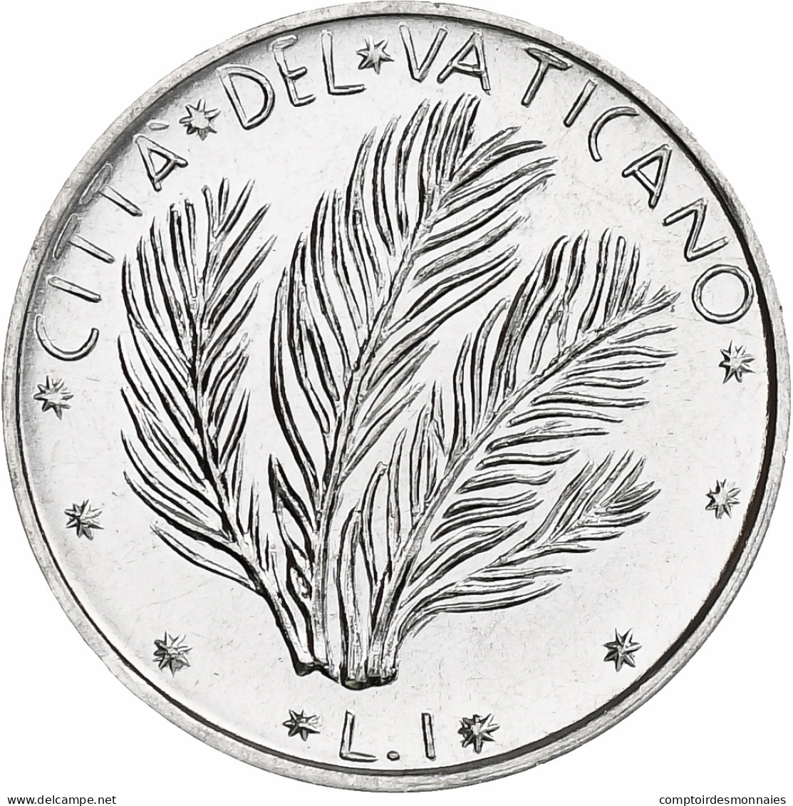 Vatican, Paul VI, 1 Lire, 1977 - Anno XV, Rome, Aluminium, SPL+, KM:116 - Vatican