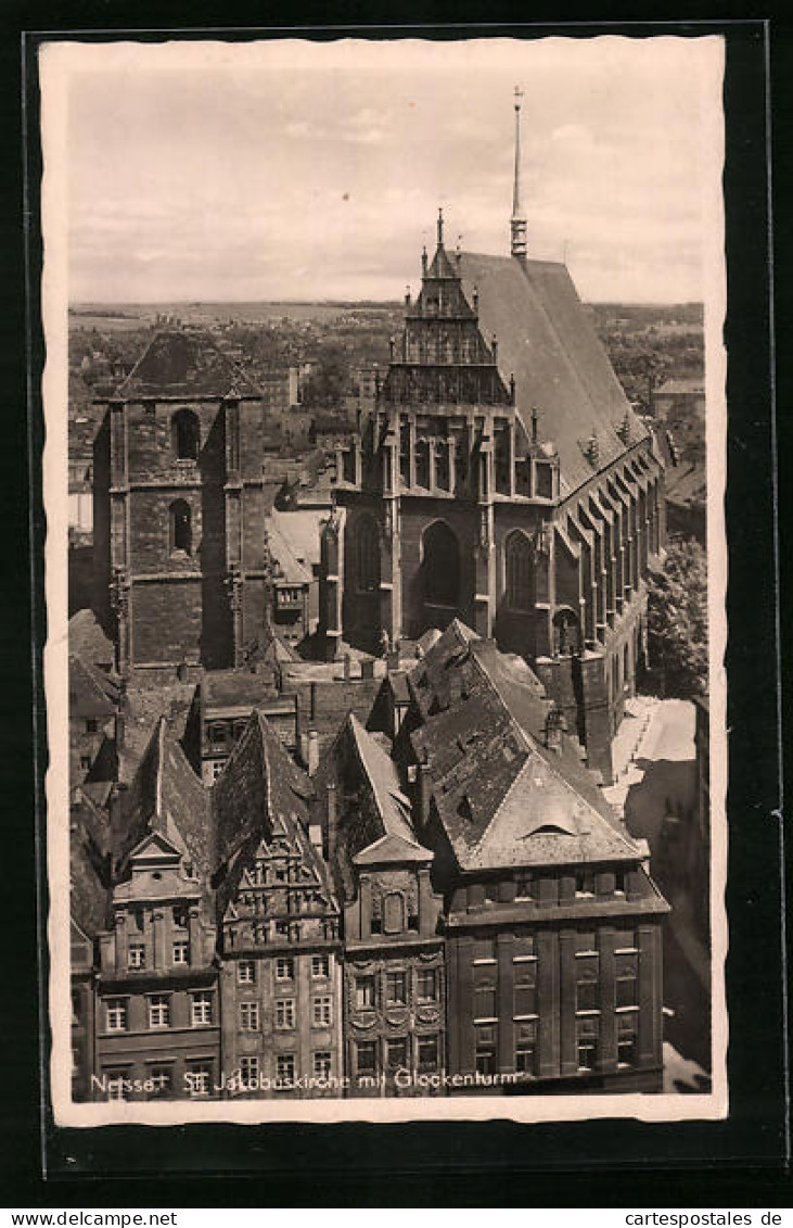 AK Neisse, St. Jakobuskirche Mit Glockenturm  - Schlesien