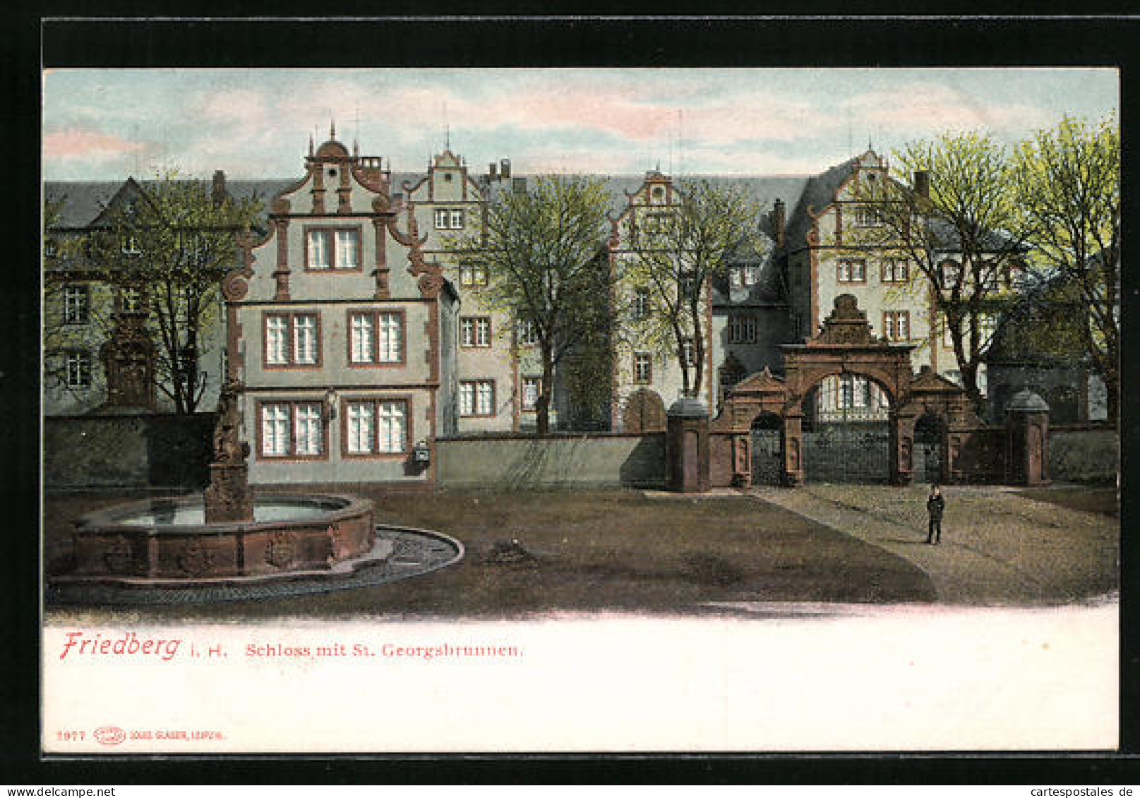 AK Friedberg I. H., Schloss, St. Georgsbrunnen  - Friedberg