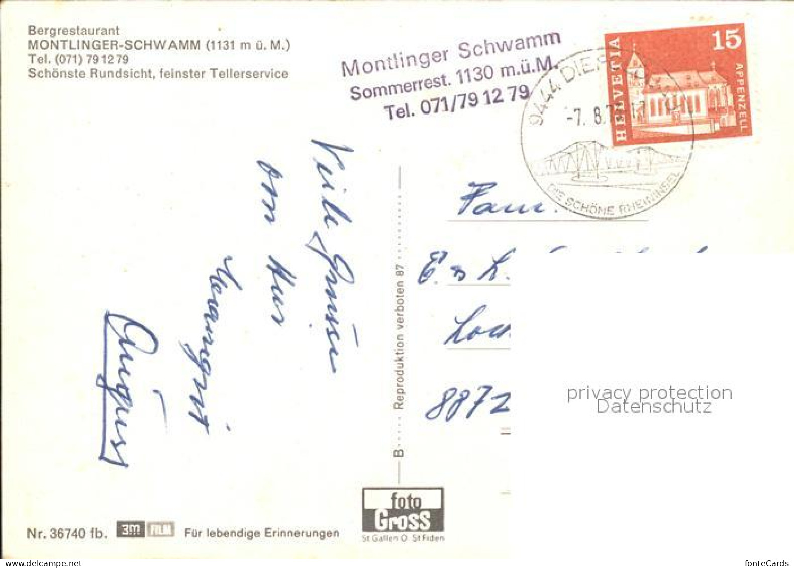 11865409 Montlingen Bergrestaurant Montlinger Schwamm Montlingen - Sonstige & Ohne Zuordnung