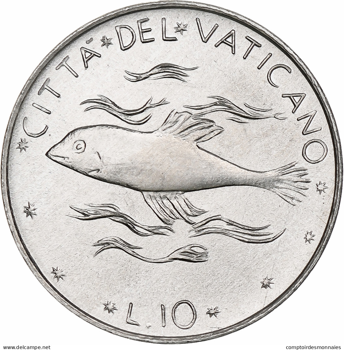 Vatican, Paul VI, 10 Lire, 1977 - Anno XV, Rome, Aluminium, SPL+, KM:119 - Vatican