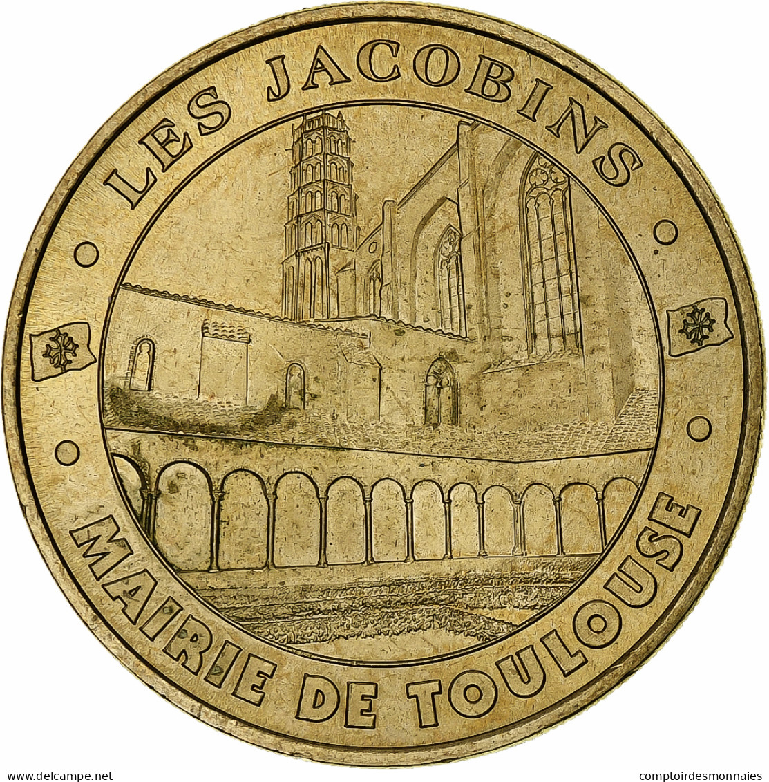 France, Jeton Touristique, Les Jacobins, Mairie De Toulouse, 2001, MDP, Or - Other & Unclassified