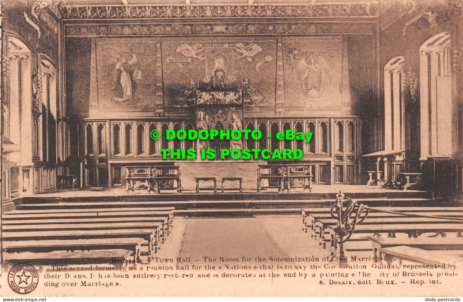 R501436 Brussels. Town Hall. Room For Solemnization Of Civil Marriages. Desaix. - Monde