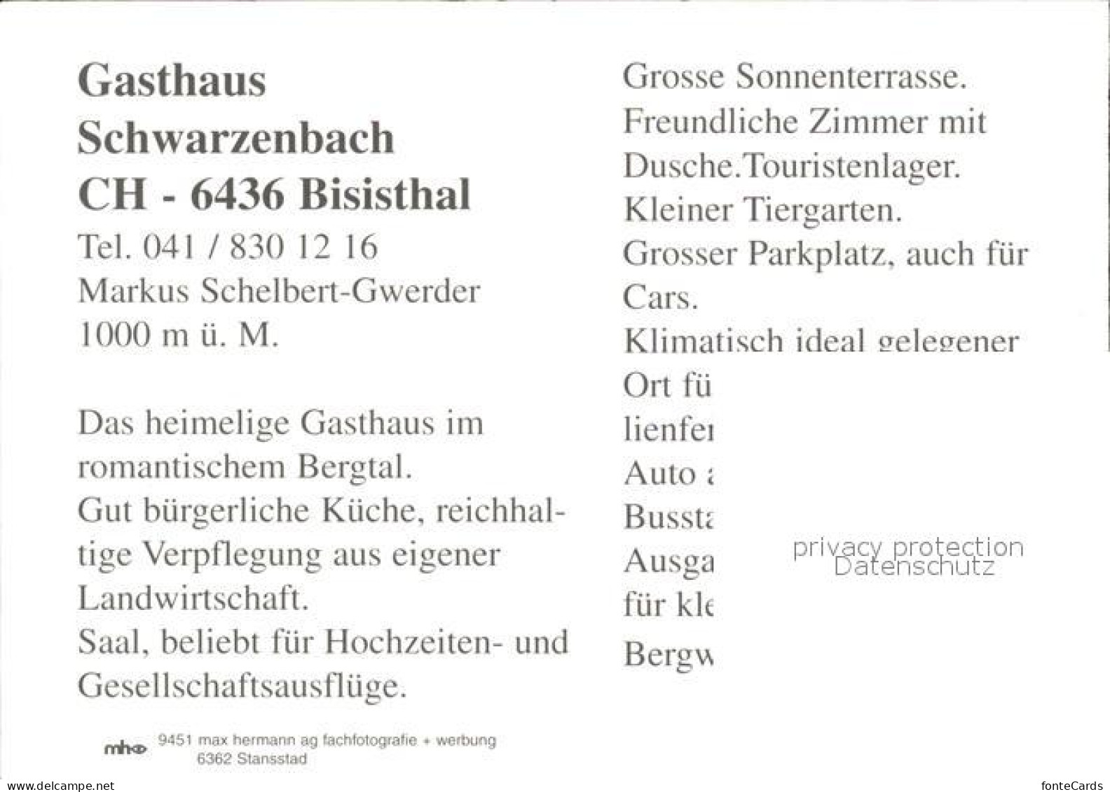 11852809 Bisisthal Gasthaus Schwarzenbach Bisisthal - Sonstige & Ohne Zuordnung