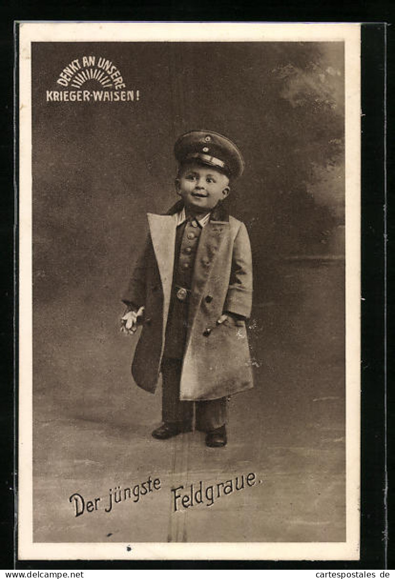 AK Kleiner Junge Als Der Jüngste Feldgraue, Kinder Kriegspropaganda  - Guerre 1914-18