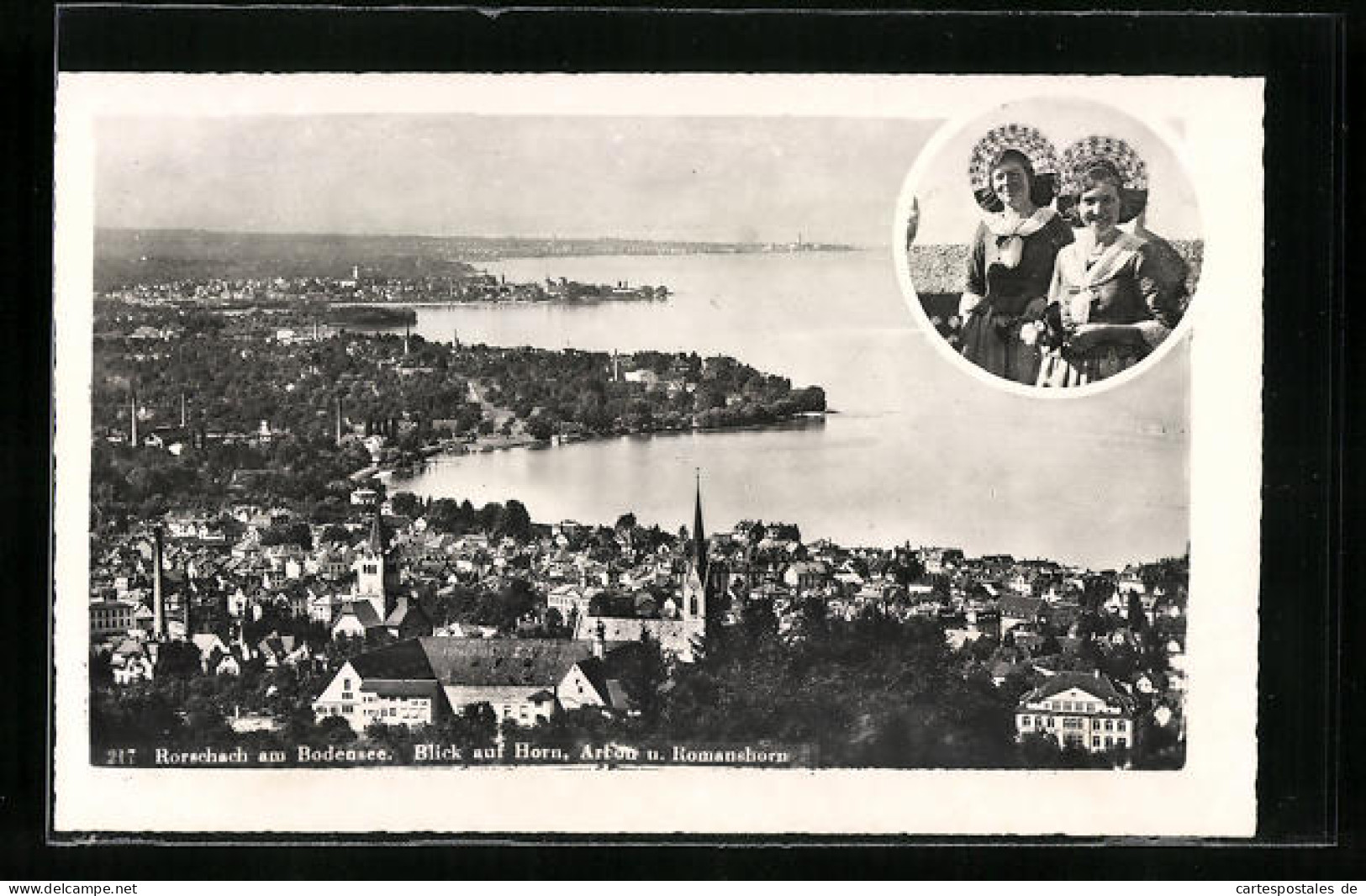 AK Rorschach Am Bodensee, Blick Auf Horn, Arbon Und Romanshorn  - Rorschach