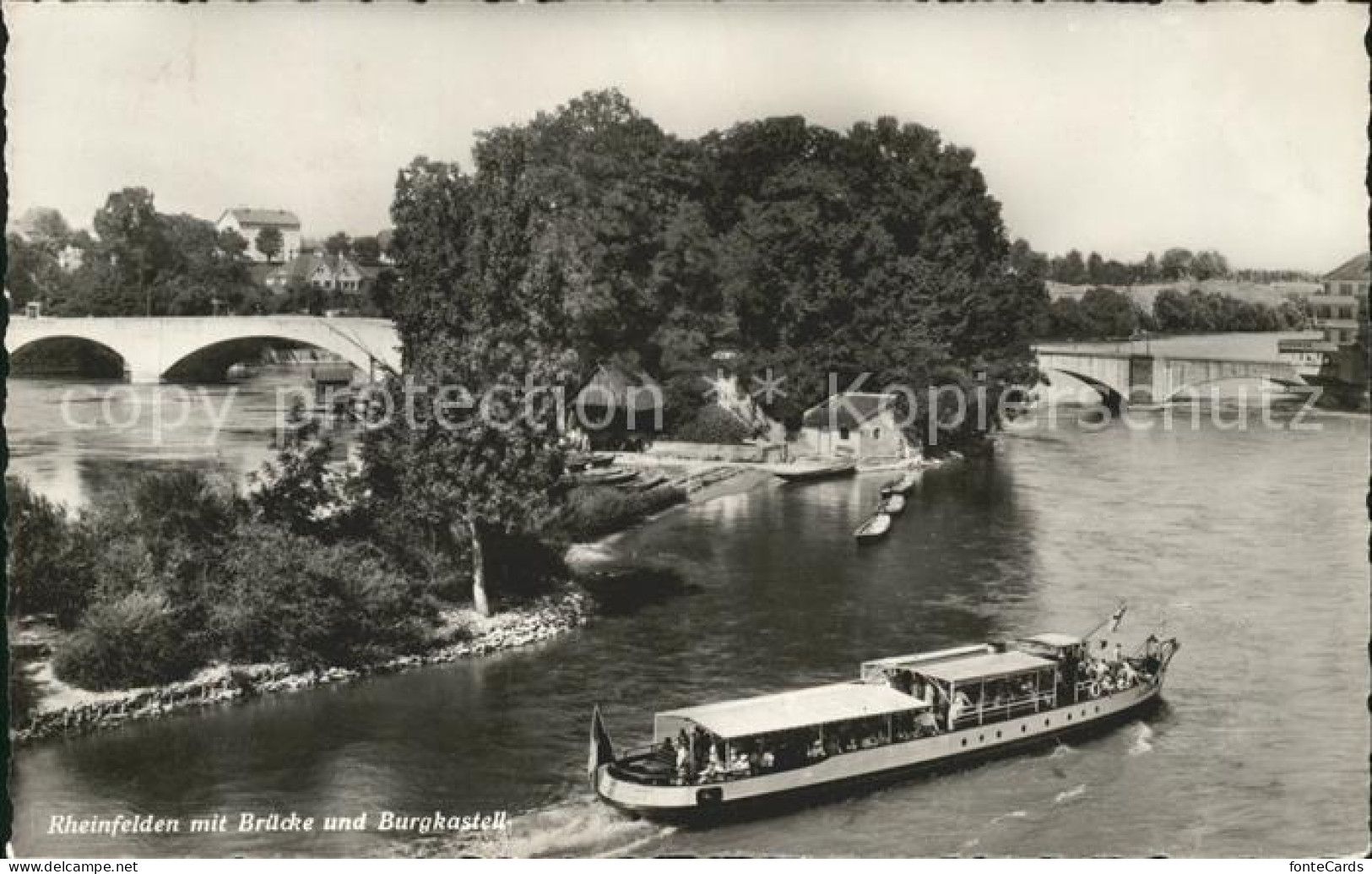 11777249 Rheinfelden AG Mit Bruecke Und Burgkastell Faehrschiff Rheinfelden - Otros & Sin Clasificación